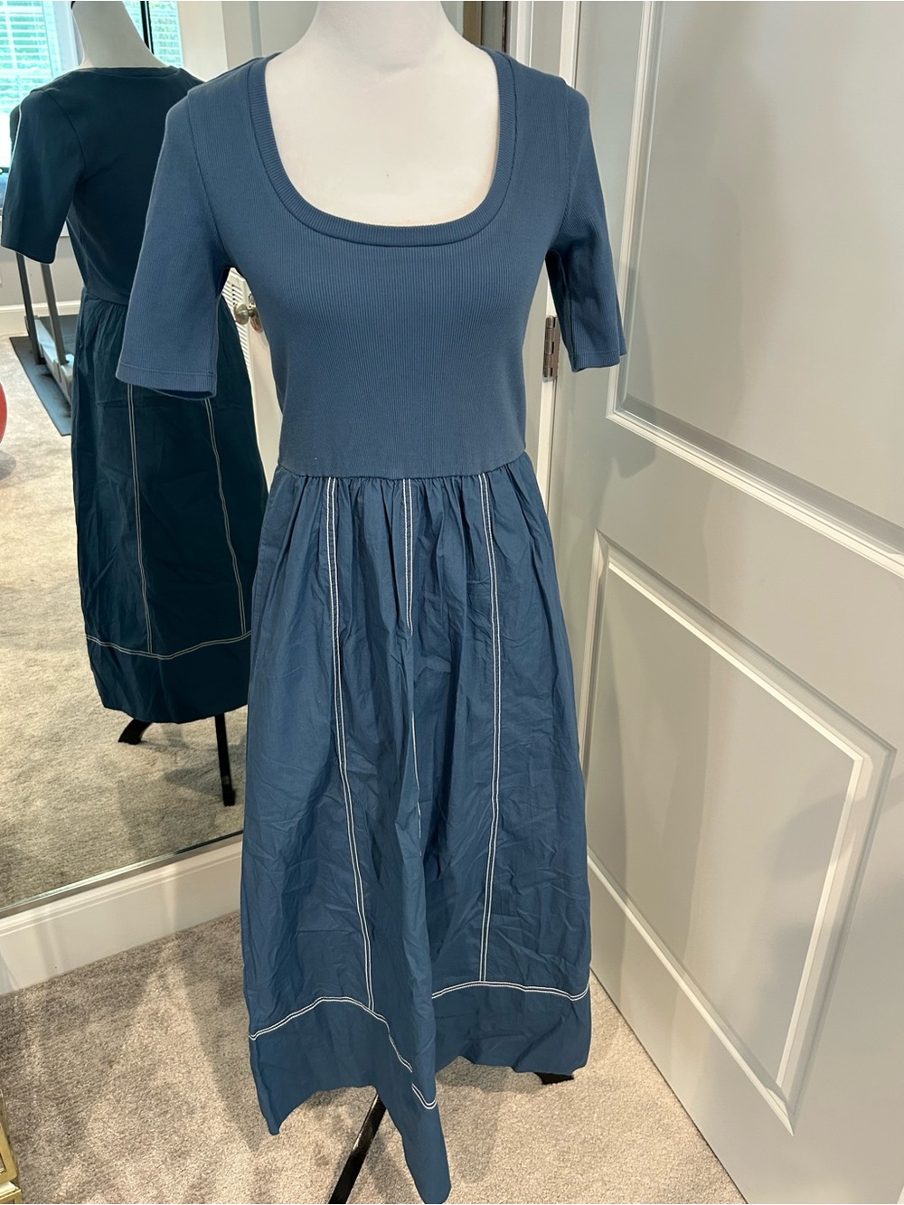 Cleobella Luna Ankle Dress in “Bluefin”-Sz S
